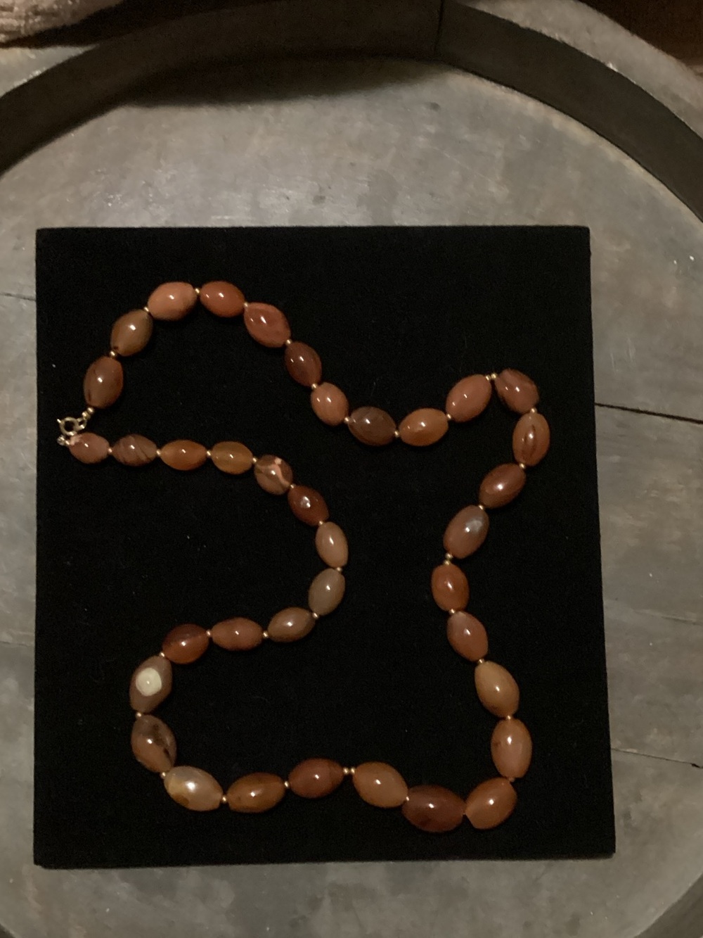 Women's Brown Beaded Necklace - Polished Bead Strand